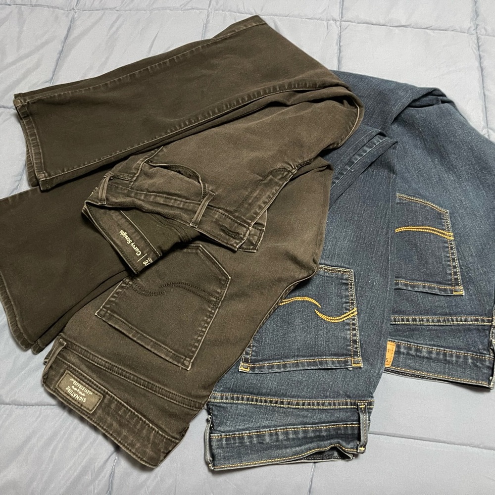 Lot of 4 Levi’s Signature Curvy Jeans | 2 Black 2 Blue | Women’s 14